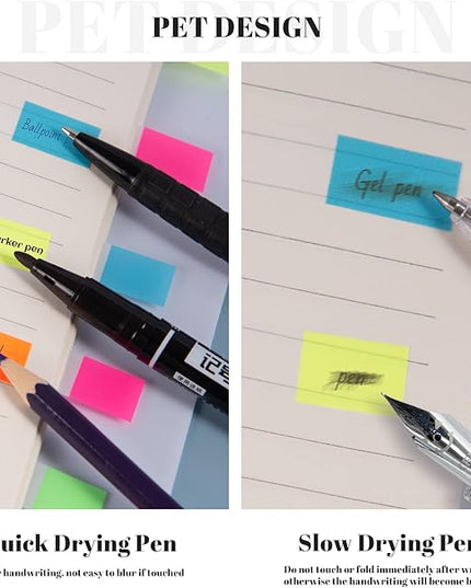 Golcellia 756 Pieces Transparent Sticky Notes Page Markers Book Tabs Page Tabs, Pop Up Index Tabs,Tabs for Annotating Books