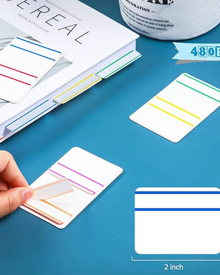Tenare 2 Inch Sticky Tabs Adhesive Flag Index Writable and Repositionable File Tabs Colored Page Markers Labels for Books and Classify Files Binder File Folders(480 Pieces)