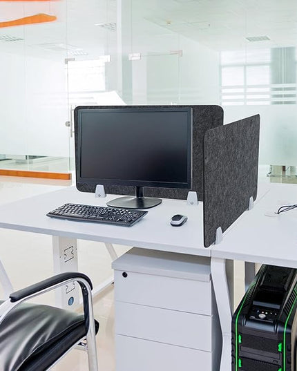 4 Packs Privacy Desk Dividers Acoustic Desk Panel 16x24 Inch Noise Reducing Desk Privacy Panel and Visual Distraction with Metal Clip for Student Offices School (Black)