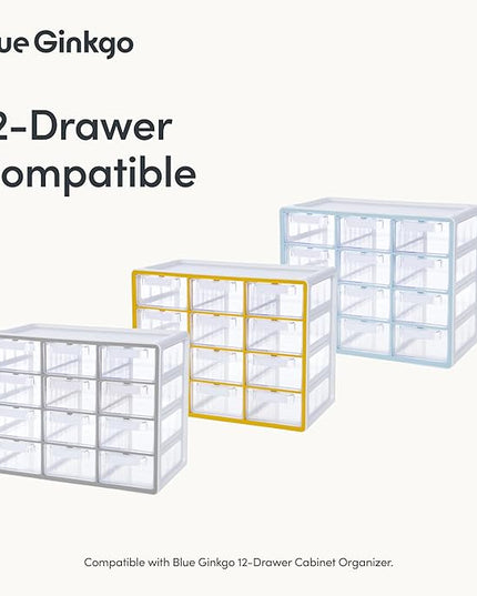BLUE GINKGO 12 Dividers - Compatible with Large 12-Drawer Storage Cabinet (12-Pack) - Clear