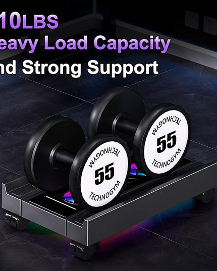 Adjustable Computer Tower Stand with Cooler Fan and Light, PC Stand for Floor, Mobile CPU Holder with 4 Caster Wheels Fits Most PC Tower, Under Desk CPU Holder for Office,Gamers and Students