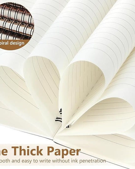 Fuutreo 12 Pcs Spiral Notebook for Work A5 8.3 x 5.7 Inch College Ruled Spiral Journal Notebook Kraft Cover Ruled Paper, 12 Color, 60 Sheets, 120 Pages for Office School(Grad Gray,Classic)