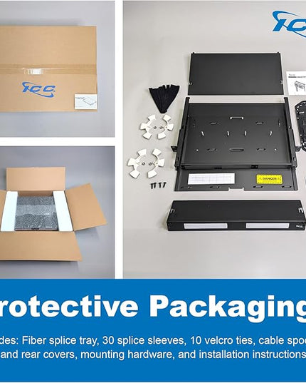 ICC 1U Fiber Optic Rack Mount Enclosure - 3 Slots for LGX Compatible Adapter Panels or Cassettes, Supports up to 72 Fibers, Fits 19-Inch Racks, Secure Fiber Management Solution, ICFORE31RM