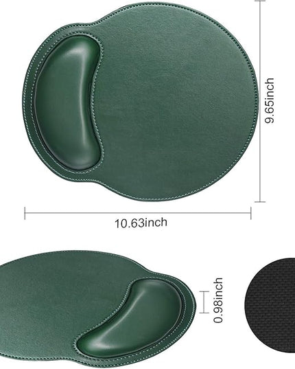 RICHEN Ergonomic PU Leather Keyboard Wrist Rest and Mouse Pad with Wrist Support, Memory Foam Set for Computer/Laptop,Gaming and Office, Comfortable for Easy Typing & Pain Relief (Dark Green)