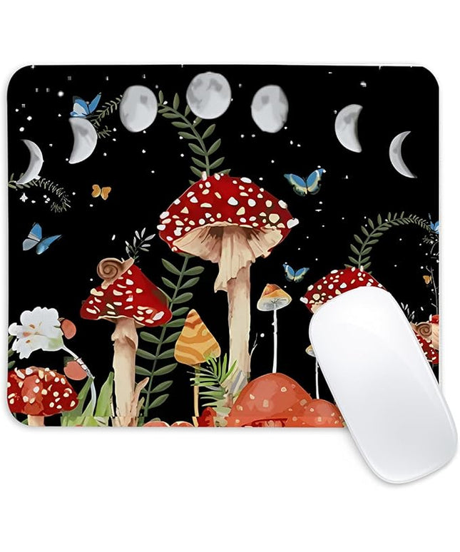 Cute Mushroom Square Mouse Pad,Non-Slip Rubber Base Mouse Pad,Home Office Decoration Desktop Accessory,Laptop Mouse Pad for Office Laptops,9.4x7.8x0.12inch 2