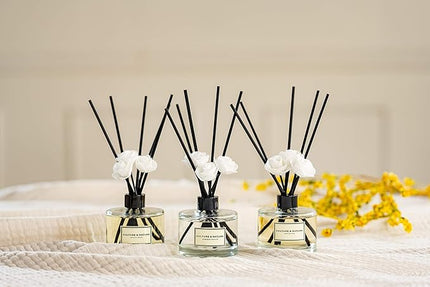 CULTURE & NATURE Reed Diffuser Set 6.7oz (200ml) Summer Peach Scented Diffuser with Sticks Home Fragrance Reed Diffuser for Bathroom Shelf Decor
