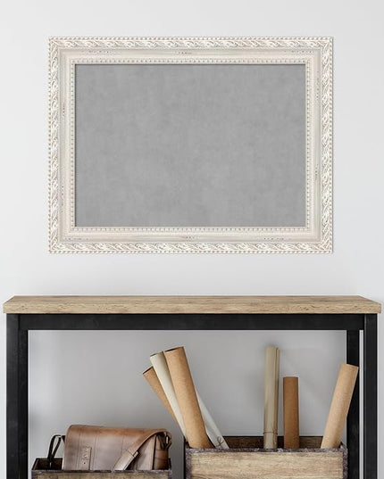 Amanti Art White Framed Magnetic Board 26x34 Medium Vision Board for use with Magnets, 100% Metal Sheet to Display Items as Office Decor or for Home Organization in mudroom, Kitchen or Kids Room