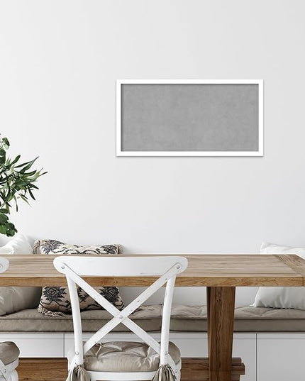Amanti Art White Framed Magnetic Board 13x25 Small Vision Board for use with Magnets, 100% Metal Sheet to Display Items as Office Decor or for Home Organization in mudroom, Kitchen or Kids Room