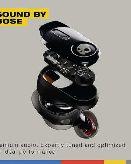 Skullcandy Method 360 ANC Wireless Earbuds, Sound by Bose, Bluetooth Headphones, Premium Noise Cancelling, Up to 40 Hrs Battery, Sweat and Water Resistant, Microphone for iPhone Android - Bone