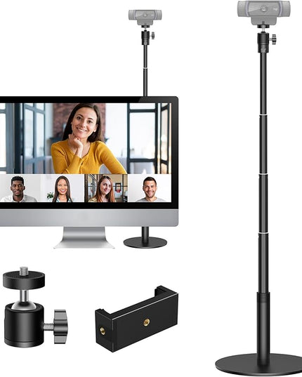 InnoGear Webcam Stand, 31" Telescopic Webcam Mount Vlogging Stick with Phone Holder Web Cam Stand for Logitech Webcam C922 C930e C920S C920 C615 C960 C920x BRIO 4K NexiGo N60, Phones, Cameras
