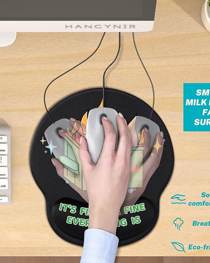 Funny Ergonomic Mouse Pad with Wrist Support, Dumpster on Fire Cute Mouse Pads Wrist Rest for Desk, Computer Mousepad for Gaming Laptop Work Accessories Home Office Supplies Decor