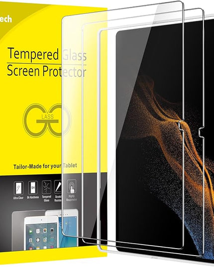 JETech Screen Protector for Samsung Galaxy Tab S8 Ultra (14.6-Inch, 2022 Model, SM-X900/SM-X906) with Easy Installation Frame, Tempered Glass Film, HD Clear, 2-Pack