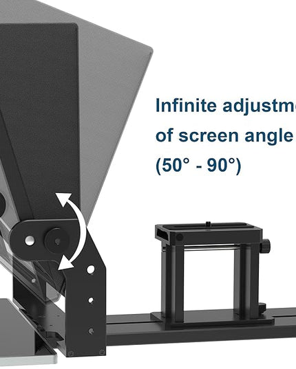 20-Inch HD Wide-Angle Teleprompter, Manually Adjustable Height, Compatible with Multiple Devices, Includes Remote Control & Free Teleprompter App