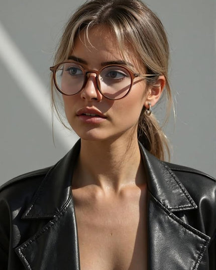 VISOONE Round Lightweight Blue Light Blocking Glasses Women Men Fashion Cute Thin Eyewear Niko