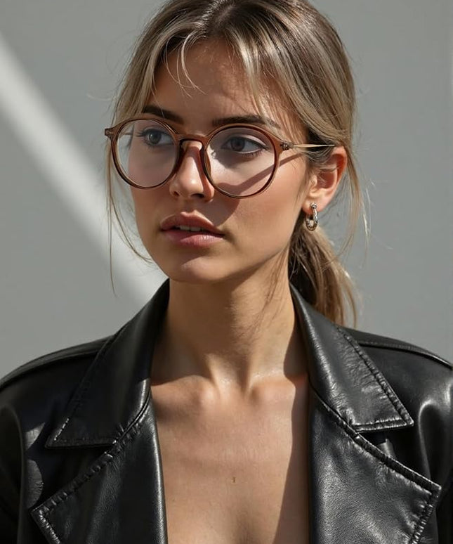 VISOONE Round Lightweight Blue Light Blocking Glasses Women Men Fashion Cute Thin Eyewear Niko