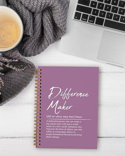 OXW Purple Notebooks for Work, Difference Maker Gift Meeting Notebook Journal for Writing, Employee Appreciation Gifts, Thank You Gifts for Women Men Leader Mentor Boss Manager, 5.5"x8.3"