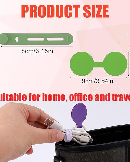 32pcs Cable Labels and Silicone Cable Ties, Reusable Cable Labels Tags Adjustable Silicone Zip Ties 20 Wire Labels and 12 Cable Straps Cord Wrap Organizer for Charging Cords Wires Cables
