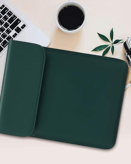 MOSISO Laptop Case 13 inch, 13 inch Laptop Sleeve Compatible with MacBook Air M4 M3 M2 M1 2025-2018 / Pro M2 M1 2025-2016, Faux Suede Leather Case with Small Bag, Peacock Green