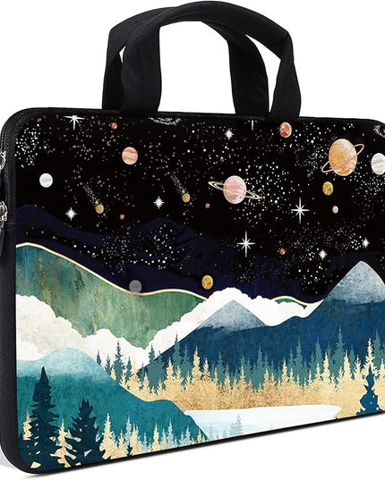 AMARY Laptop Sleeves 11.6" 12" Laptop Handle Bag Neoprene Notebook Carrying Pouch Chromebook Sleeves case Ultrabook Case Tablet Cover Fit Apple MacBook Air HP DELL Lenovo Asus (Mountains Galaxy)