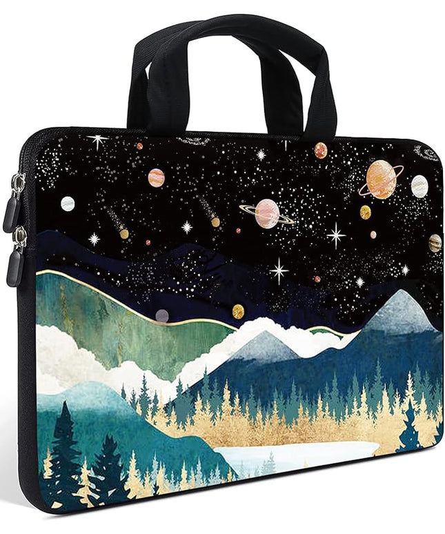 AMARY Laptop Sleeves 11.6" 12" Laptop Handle Bag Neoprene Notebook Carrying Pouch Chromebook Sleeves case Ultrabook Case Tablet Cover Fit Apple MacBook Air HP DELL Lenovo Asus (Mountains Galaxy)
