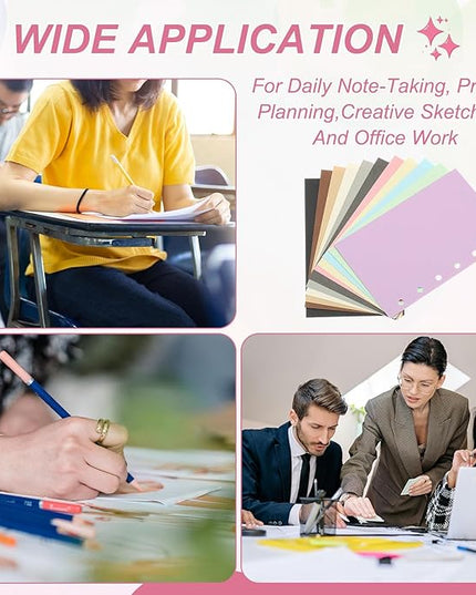 PATIKIL Colored Loose Leaf Paper, 4.1" x 2.5"(A8) 300 Sheets 5 Holes Punched 150GSM Blank Binder Refill Paper Supplies for Office Note Taking Teacher Planner Journal Notebook, Light Green