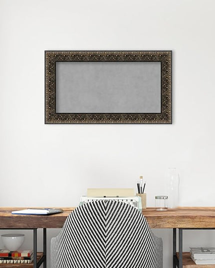 Amanti Art Black Framed Magnetic Board 17x29 Small Vision Board for use with Magnets, 100% Metal Sheet to Display Items as Office Decor or for Home Organization in mudroom, Kitchen or Kids Room
