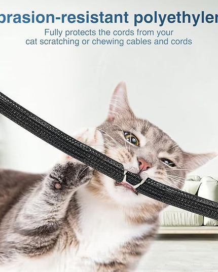 Nilight Cable Sleeve, 25ft-1/2inch Cord Management Sleeves, Braided Sleeving, Split Self Wrapping Wire Loom for Computer Electrical Automotive Harness Protector Organizer, Black