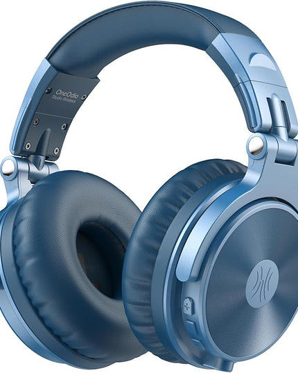 OneOdio Bluetooth Over Ear Headphones, 110 Hrs Wireless/Wired Stereo Sound Foldable Headsets with Deep Bass 50mm Neodymium Drivers for PC/Phone/Tablet - Studio Wireless Pro C, Sky Blue