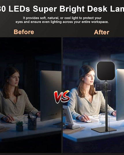 Video Conference Lighting, 180 LED Webcam Light with 3 Color & 5 Brightness for Video Recording, Zoom Light with Phone Holder for Laptop Computer Online Meeting, Video Calls, Live (1-Pack with Remote)