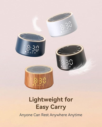 Dreamegg Sound Machine for Sleep - D1 Nova White Noise Sound Machine for Baby Adult with Alarm Clock, Soothing Sounds, Dimmable, White Noise Alarm Clocks for Bedrooms Heavy Sleepers Travel, Black