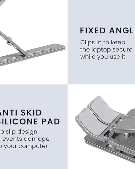 kwmobile Laptop Stand - Adjustable Laptop Riser, Holder - Aluminium Portable DJ, Gaming Stand - Foldable Lap Top, Notebook Desk Stands - Folding Computer Accessories