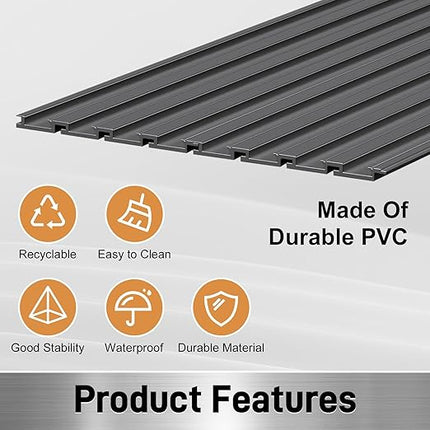 Slatwall Garage Wall Paneling Storage System, PVC Slat Wall Panels 4x8FT, Modular Slatted Wall Panels for Tool Organization, Garage Storage & Wall Organizer Panels