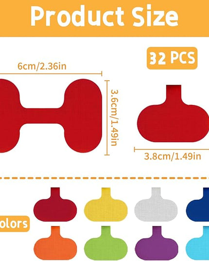 Cable Labels Tags: 32 Pcs Reusable Write-On Cord Tags, 8-Color Wire Organizer Ties for Electronics Cable Management and Identification