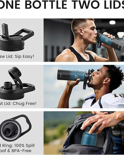 40oz Insulated Water Bottle, Triple Wall Vacuum Stainless Steel Water Bottles, Keeps Cold 48H, Reusable Metal water flask Jug for Gym, Sports, Camping, Hiking,Travel, Starry Sky-Indigo/Black