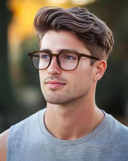 Dollger Blue Light Blocking Glasses For Woman Men Thick-Framed Square Non-Prescription, For Computer,Gaming, Phone Use