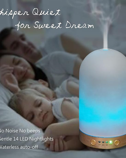Earnest Living Glass Essential Oil Diffusers for Essential Oils 100 ml Ultrasonic Diffusers 4 Timers Night Lights and Auto Off Function Home Office Aromatherapy Diffusers for Home, Yoga, Sleep