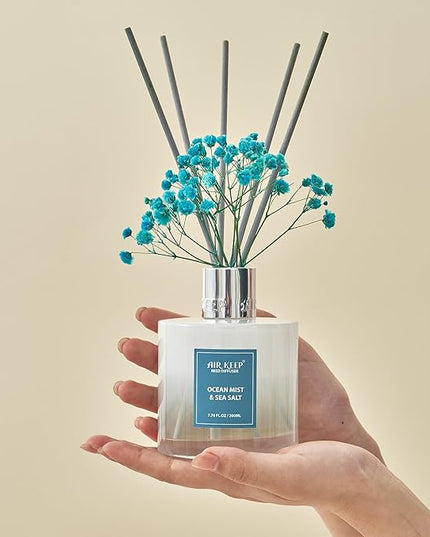 Airkeep Reed Diffuser Set/Ocean Mist&Sea Salt/6.76 fl oz(200ml)/1 Pack/Home & Office Decor Aromatherapy Diffuser Oil Gift Set