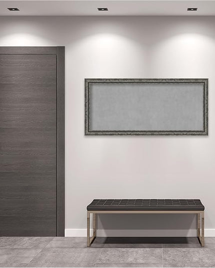 Amanti Art Black Framed Magnetic Board 24x52 Oversize Vision Board for use with Magnets, 100% Metal Sheet to Display Items as Office Decor or for Home Organization in mudroom, Kitchen or Kids Room