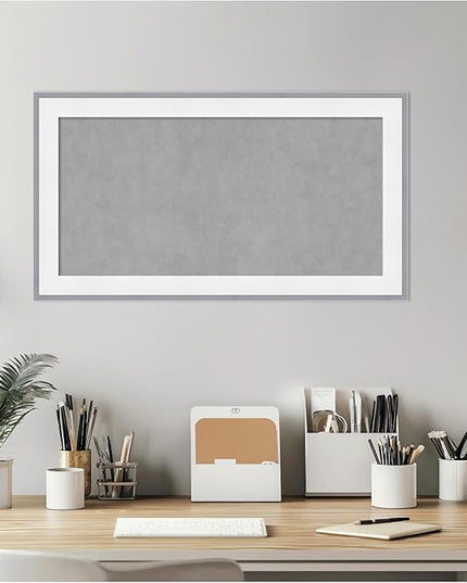 Amanti Art White Framed Magnetic Board 15x27 Small Vision Board for use with Magnets, 100% Metal Sheet to Display Items as Office Decor or for Home Organization in mudroom, Kitchen or Kids Room