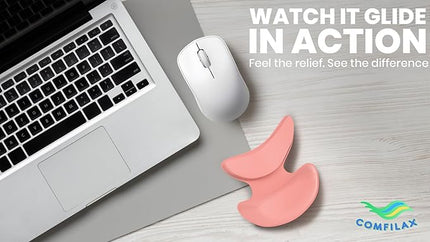 Ergonomic Mouse Wrist Rest Pad - Desk Mouse Pad Wrist Support, Smooth-Glide Curved Design, for Gaming, Office, or PC Home Use - Pink
