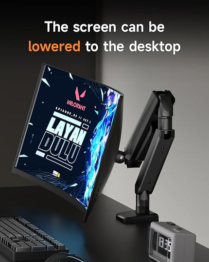 Pholiten Adjustable Rotating arm for Monitor Stand - Supports 1-33lbs Weight, Supports 45 inch Straight screen/49 inch Curved Screen, Compatible with VESA 75x75-100x100mm Desktop Monitor Mount