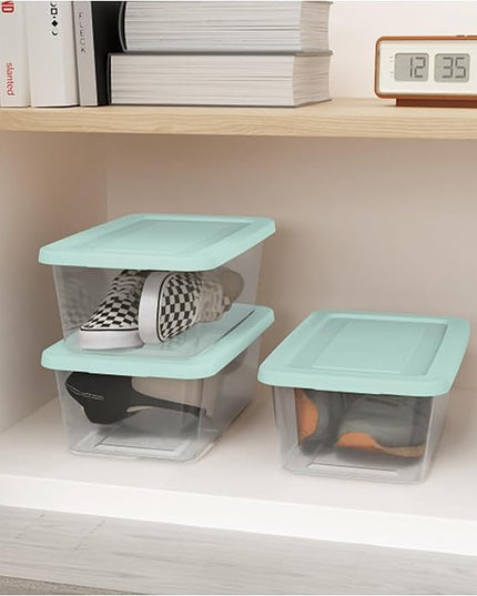 Sterilite 60 Pack Stackable Storage Bin with Lid, Clear Plastic Design, 6 Quart