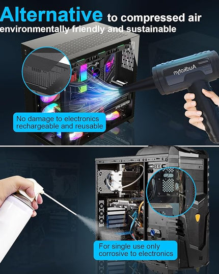 Air Duster - Electric Air Blower - 5.74 oz High Power Cleaning for Computer - PC - stepless Speed Control Compressed Air