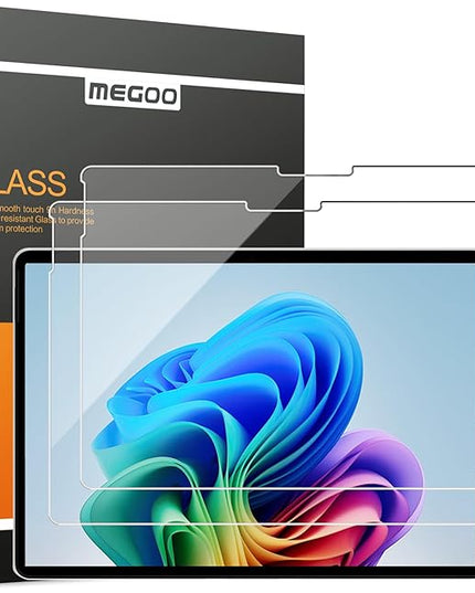 Megoo AmorShield Screen Protector for Surface Pro 12 inch [3X Shatterproof Protection], [9H+ Military Grade], HD Clear Tempered Glass, Anti-Fingerprint, Easy Installation No Bubble, 2 Pack