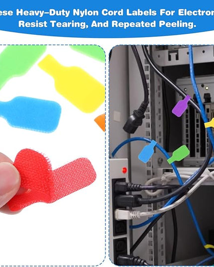 32PCS Cable Labels - Reusable Cord Labels for Electronics, Colorful Cable Tags for Organizing Wires and Identification, Wire Markers for Cord Management, Key Circuit Breaker Moving Label