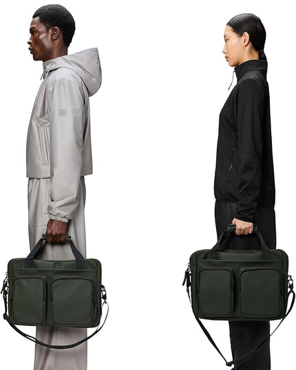 RAINS Texel Tech Bag - Green Waterproof Water Resistant Water Repellent Laptop Bag Unisex Commuter Travel Case 15" Computer Sleeve Tech Organizer - 2 Year Warranty