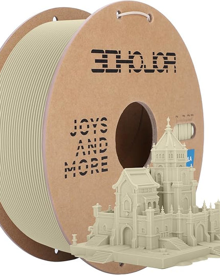 3D Printer Filament Basic PLA Filament 1.75mm 300mm/s 1kg Cardboard Spool Dimensional Accuracy +/- 0.03 mm Fit Most 3D FDM Printer-Bone White