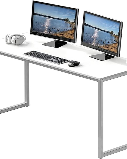 SHW Mission 55-Inch Home Office Computer Desk, White