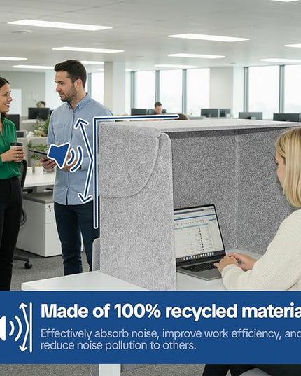 Desktop Partition Divider - Foldable Acoustic Privacy Screen Sound Absorbing Panel for Office & Home, Desk Shade for Cubicle to Block Light, 32.3" W x 19.7" D x 23.2" H
