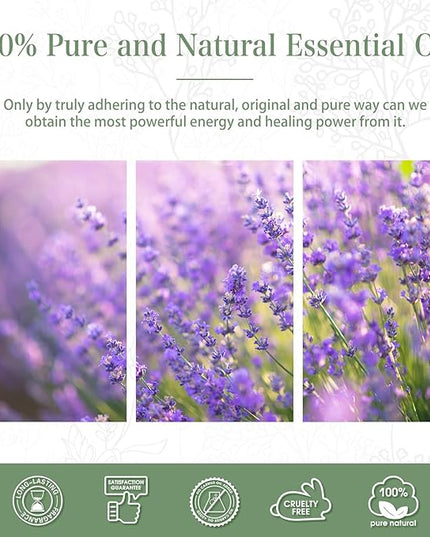 Lavender 3.38fl.oz Essential Oil, PHATOIL Aromatherapy Essential Oils for Diffuser, Humidifier, Perfect for DIY Soap, Candle, Bath Bombs Making(100ml)